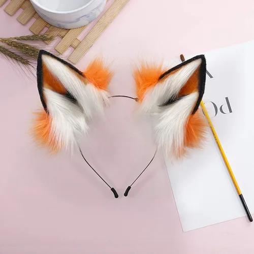 Vista 3 de Fox Tail - Diademas de orejas, guantes de garras y cinturones de colita de diferentes animales para fiestas de disfraces, fiestas de Haloween