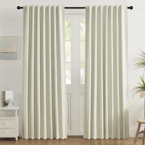 Vista 35 de UHITECH Cortinas opacas de 35 pulgadas de largo para sala de estar, 2 paneles, cortina opaca corta para cocina para ventanas pequeñas, cortinas