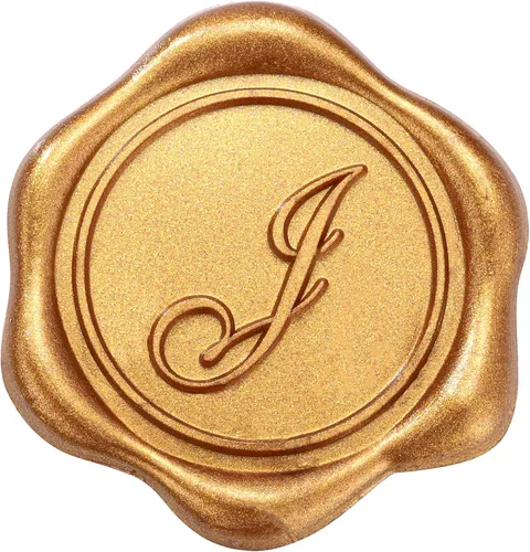 Vista 18 de Yoption - Pegatinas adhesivas de sello de cera con letra inicial A, paquete de 25 pegatinas de sello de cera con letra antigua dorada, sellos