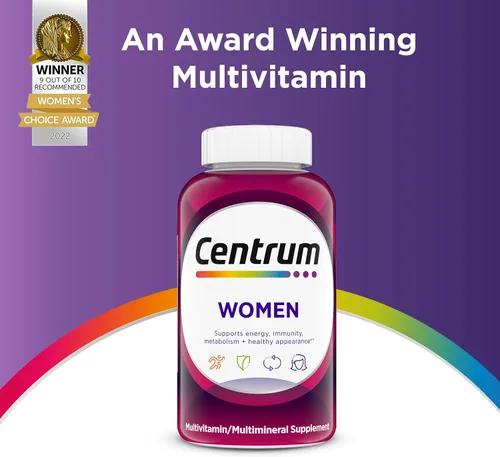 Vista 6 de Centrum Tableta multivitamínica para mujer, suplemento multivitamínico/multimineral con hierro, vitamina D3, vitaminas B y antioxidantes vitaminas C