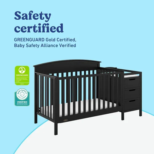 Vista 6 de Graco Benton - Cuna convertible 5 en 1 GREENGUARD Gold Certified, Baby Crib & Changing Table Combo, Includes Water-Resistant Changing Pad