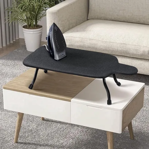 Vista 6 de Duwee Tabla de planchar de mesa de 15 x 30 pulgadas extra ancha con cubierta resistente al calor, almohadilla de fieltro y espuma de doble capa