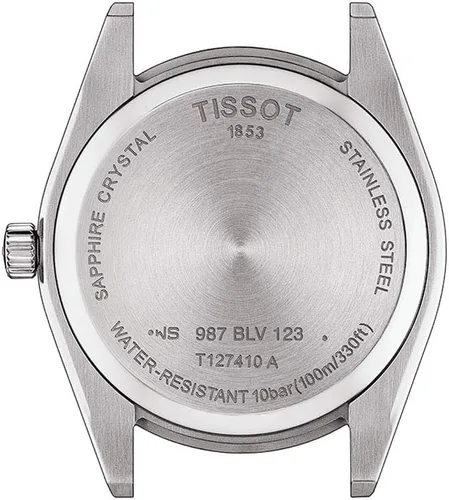 Vista 4 de Tissot Reloj de vestir de acero inoxidable de cuarzo caballero para hombre, color negro T1274101604101, Negro -, Movimiento de cuarzo