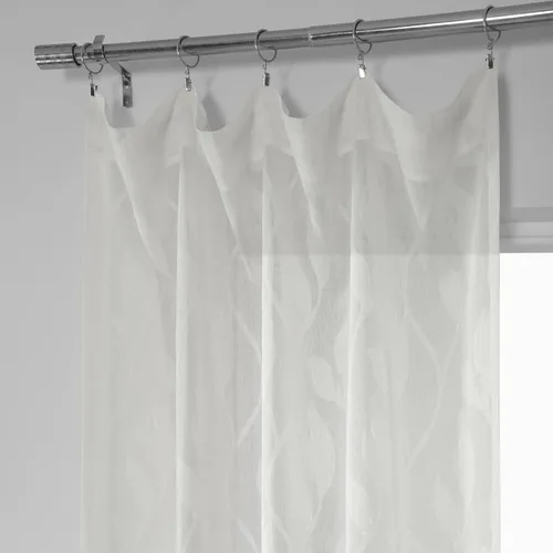 Vista 4 de HPD Half Price Drapes SHCH-11729-84 - Cortina transparente de lino con estampado (1 panel), 50 x 84, Avignon Vine