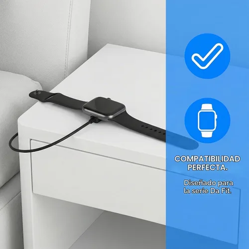Vista 4 de Compatible con el cable cargador de reloj inteligente Da Fit de 3.3 pies, repuesto de cable de carga USB, cargador para relojes inteligentes Da Fit