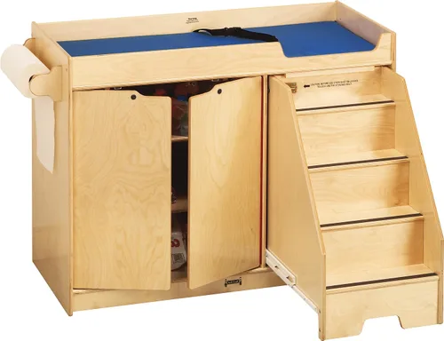 Vista 8 de Cambiador de bebé con escaleras, Madera clara, 1