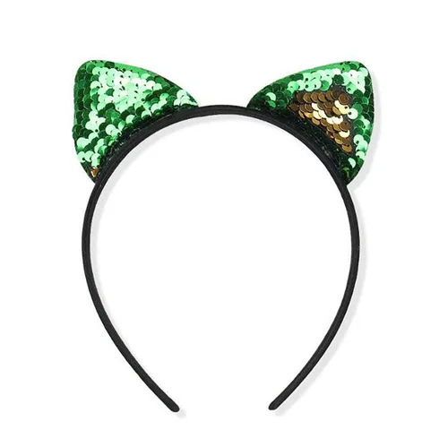 Vista 3 de 8 diademas con orejas de gato con lentejuelas brillantes para el pelo para fiestas disfraces y decoraciones diarias