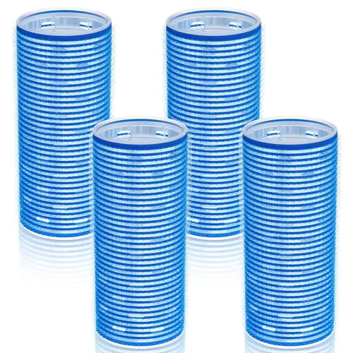 Vista 19 de WILLBOND 4 rodillos de pelo largos para flequillo, rizadores de núcleo de aluminio, rodillo térmico de autoagarre para cabello largo y mediano, Negro