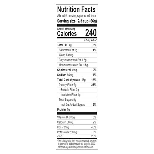 Vista 2 de Alpen Cereal original Muesli, caja de 14 onzas Cereal saludable para el corazón con copos de trigo, avena enrollada, nueces y pasas, proyecto