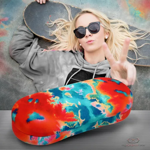 Vista 2 de Women Glasses Case, Hard Shell Eyeglass Holder, Protective with lip for easy openning with drawstring pouch and cloth