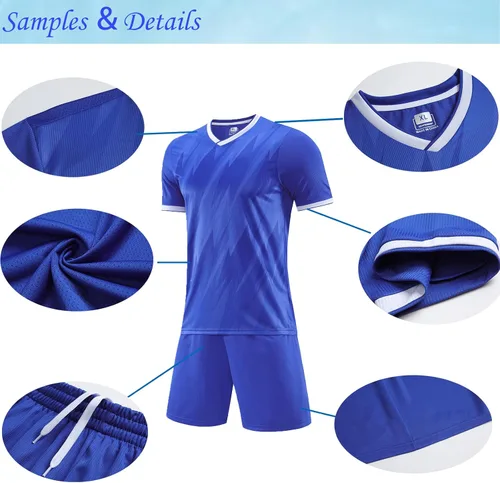 Vista 4 de Uniformes de fútbol personalizados para niños y adultos, uniformes de fútbol de fútbol para niños, niñas, hombres y mujeres con logotipo del