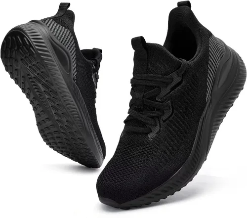 Vista 6 de Akk Zapatos deportivos para caminar para hombre, para correr, tenis para entrenamiento, atletismo, gimnasio, sin cordones, cómodos, transpirables