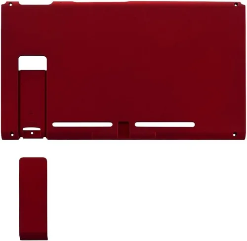 Vista 2 de EXtremeRate - Carcasa de repuesto para consola Nintendo Switch con función atril, carcasa JoyCon no incluida, Rojo escarlata