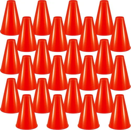 Vista 8 de Woanger 24 piezas de megáfono de animación para fiestas de animaciones deportivas, megáfono de plástico para actividades de partidos deportivos Azul
