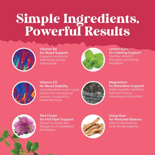 Vista 6 de Paquete de suplemento de menopausia a base de hierbas para mujeres y píldoras de biotina pura de 10000 mcg para mujeres y hombres, perfecto