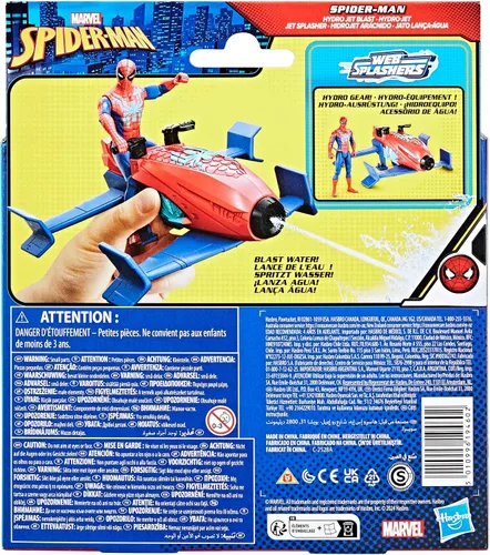 Vista 13 de Marvel Epic Hero Series Web Splashers Spider-Man Hydro Jet Blast, figura de acción de 4 pulgadas y juego de vehículos, juguetes de superhéroes