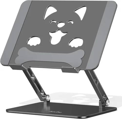 Vista 9 de Aoviho Soporte de aluminio para computadora portátil para escritorio apto Negro