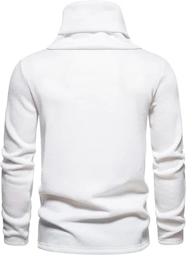 Vista 6 de Camisas de hombre de manga larga sólido cuello alto suéter regular ajuste ligero suéter suave ajustado ropa al aire libre