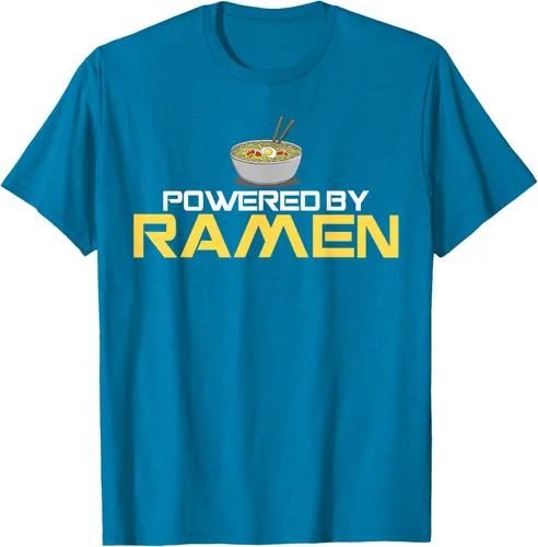 Vista 59 de Camiseta de fideos de anime japoneses Powered By Ramen, Negro, S