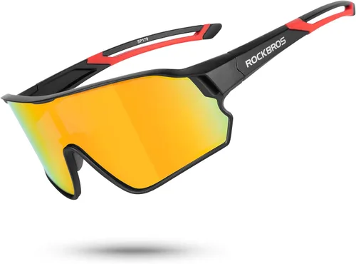 Vista 23 de ROCKBROS Polarized Sports Sunglasses Anti-Glare HD Cycling Sun Glasses Todo negro