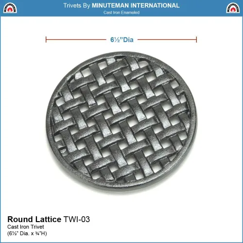 Vista 2 de Minuteman International Salvamanteles redondos de hierro fundido para mesa, color negro