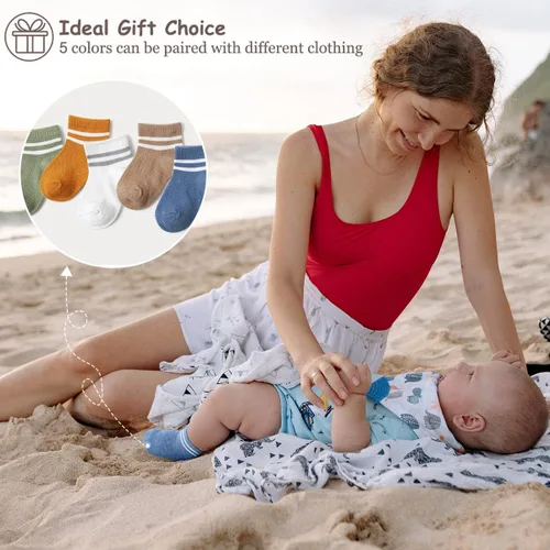 Vista 7 de ZURLEFY Nuevos calcetines de malla de verano para bebés, niños y niñas pequeñas, calcetines para recién nacidos, accesorios esenciales para bebés