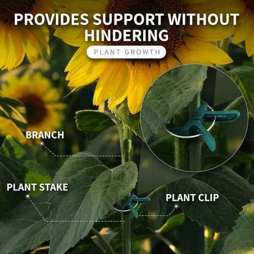 Vista 5 de Ram-Pro - 20 clips de agarre para plantas y flores, herramienta para apoyar o alisar tallos de plantas, tallos y enredaderas, clips de jardín