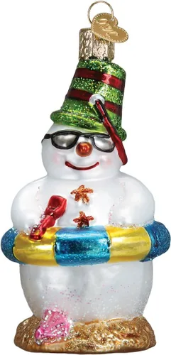 Vista 9 de Old World Christmas - Adorno de muñeco de nieve con bastón de caramelo hecho a mano, adorno de vidrio soplado para el árbol de Navidad, colección