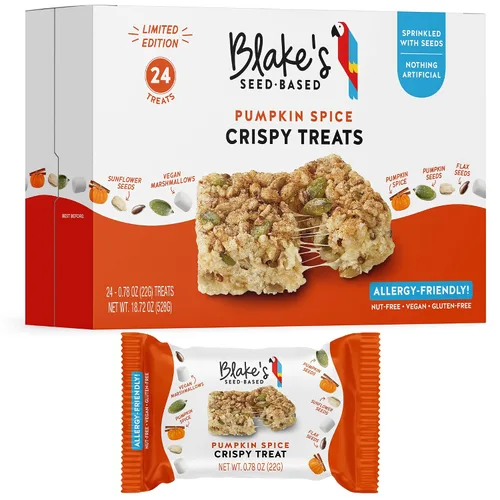 Vista 17 de Blake’s Seed Based, Birthday Cake - Golosinas de arroz crujiente sabor a torta de cumpleaños, sin nueces, gluten, lácteos, ni soya; snack saludable