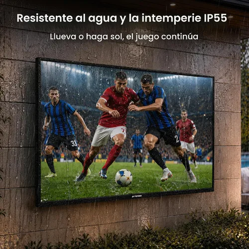 Vista 2 de Televisor de 55 pulgadas para exteriores 4K Google TV, 1500 nits IP55 impermeable, Dolby Vision y Atmos, antirreflejo, Google Assistant Chromecast