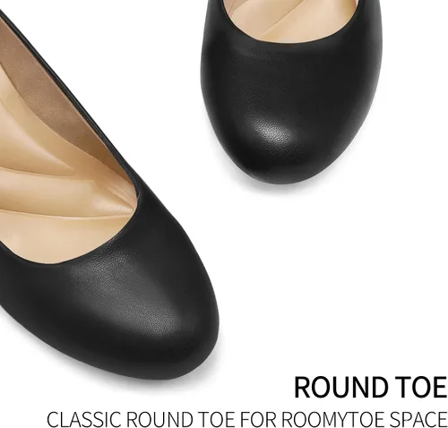 Vista 3 de mysoft Women's Wedge Pumps Low Heel Closed Toe 2in Dress Shoes