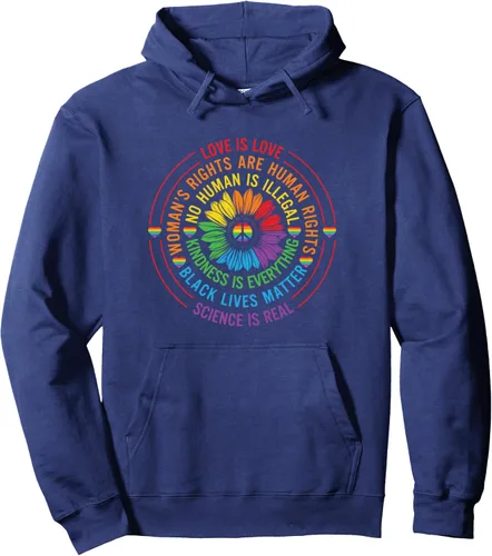Vista 5 de Love is love - Sudadera con capucha LGBT Pride, Negro, S