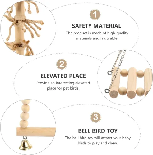 Vista 7 de 8Pcs Parrot Chewing Toys Hanging Bird Cage Set for Small Birds
