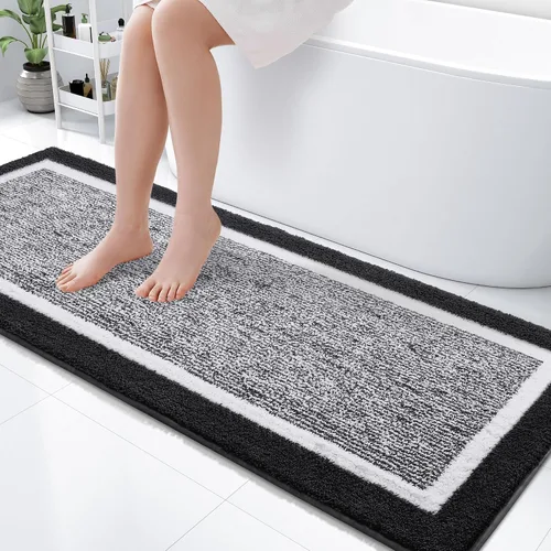 Vista 28 de OLANLY Alfombras de baño 24x16, tapetes de baño extra suaves y absorbentes de microfibra, antideslizantes, lavables a máquina, secan rápido