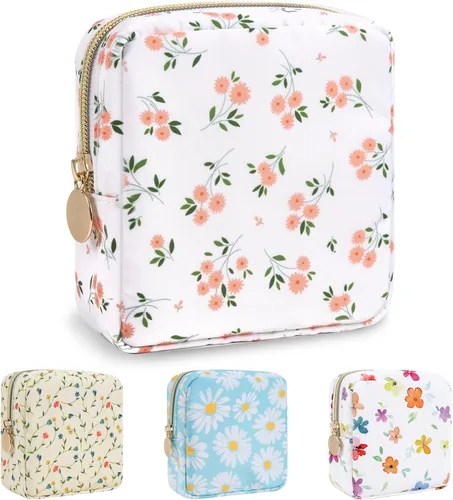 Vista 64 de izuzta Nylon Lager Pequeño Slim Mini Maquillaje Bolsa Organizador, Beige, Viajes