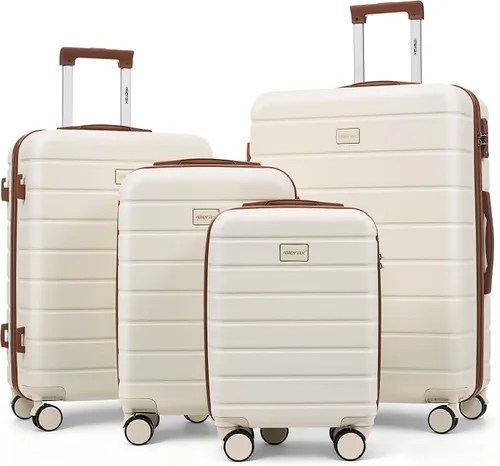 Vista 74 de Merax 3 piezas expandible ABS Hardshell equipaje Sets Spinner Wheel Maleta TSA Lock Suit Case, Apertura frontal negra, Juego de 2 piezas, Maleta