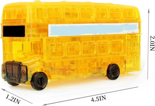 Vista 6 de Rompecabezas de cristal 3D - Modelo de autobús DIY Gadget Blocks Building Toy Gift