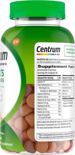 Vista 16 de Centrum MultiGummies para adultos, sabores variados de frutas, 180