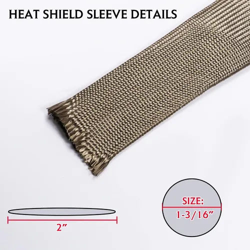 Vista 3 de Funda de protección térmica de alta temperatura – Línea de combustible para motor de automóvil, manguera de protección térmica, protector de cable