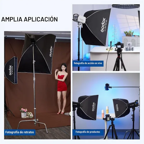 Vista 6 de Godox Mini Softbox 30cm*45cm/ 11.8in*17.7in with Grid Bowens Mount Softbox Caja de luz compacta de iluminación de fotografía de ajuste rápido