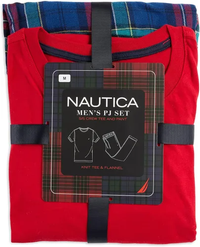 Vista 3 de Nautica Conjunto de pijama de franela a cuadros para hombre