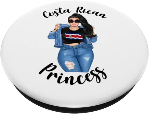 Vista 2 de Bonita princesa costarricense Princesa de Costa Rico PopSockets patrióticos intercambiables PopGrip