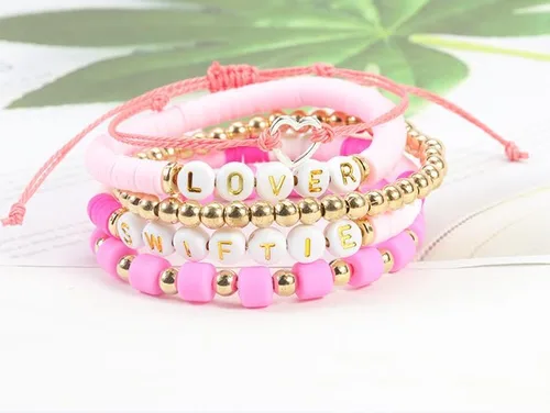 Vista 3 de TS Swift Merch Taylor Pulsera Amante Era Swift Outfit Little Words Project Bracelet Eras Tour Outfits 1989 Taylor Album Inspirado Pulsera Amistad