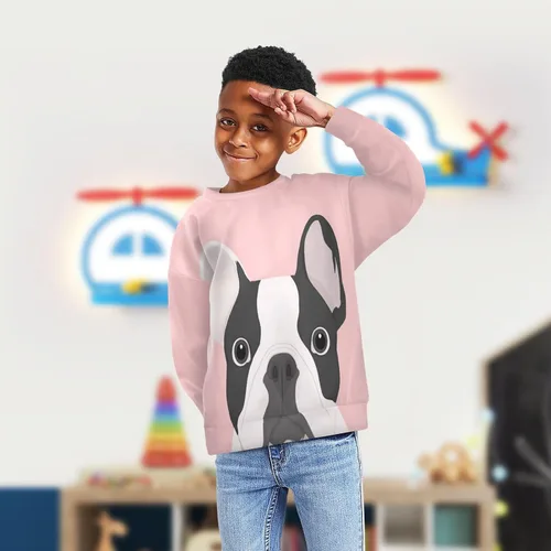 Vista 4 de Plaaee Sudadera de forro polar de manga larga con cuello redondo para niños o niñas, estampado de camiones monstruos, 4T