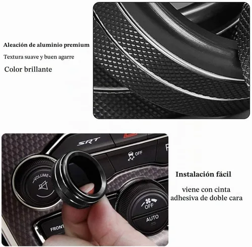 Vista 5 de Cubierta de botón del interruptor de volumen del aire acondicionado AC para Dodge Ram 1500 2500 3500 2013-2018 para Dodge Challenger Charger Durango