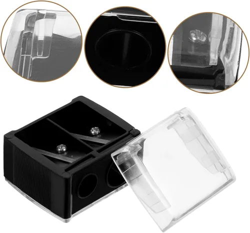 Vista 9 de minkissy Sacapuntas para la pluma de la ceja mini sacapuntas agujero doble para cosméticos