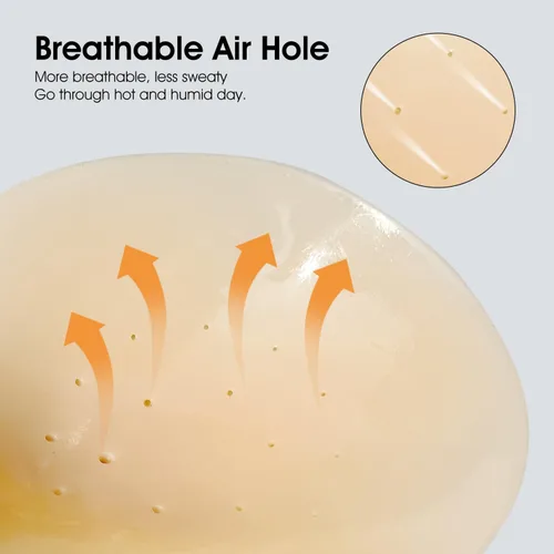 Vista 3 de 2024AirHole Sticky Bra 2Pairs Breathable Adhesive Silicone Strapless Bra
