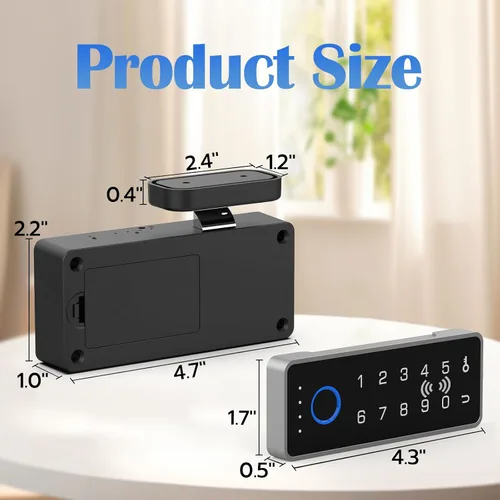 Vista 7 de Eseesmart Cerradura inteligente para gabinete, magnética digital electrónica RFID sin llave, Bluetooth, seguridad infantil, a prueba de bebés