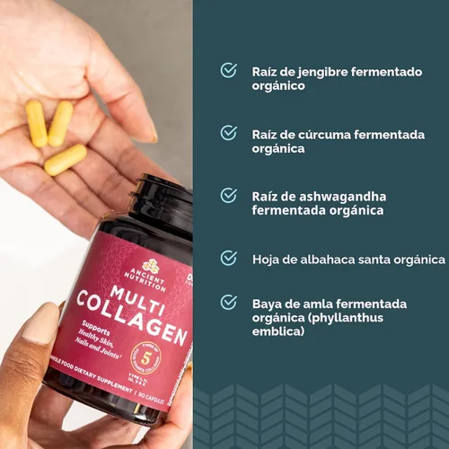 Vista 8 de Ancient Nutrition Cápsulas de colágeno múltiple, 90 unidades + cápsulas de colágeno múltiple, belleza y sueño, 90