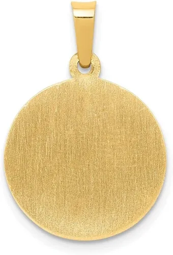 Vista 4 de Diamond2Deal Colgante de medalla de San Miguel pulido y satinado de oro amarillo de 14 k para mujer (L- 0.669 in W- 0.591 in), Oro amarillo